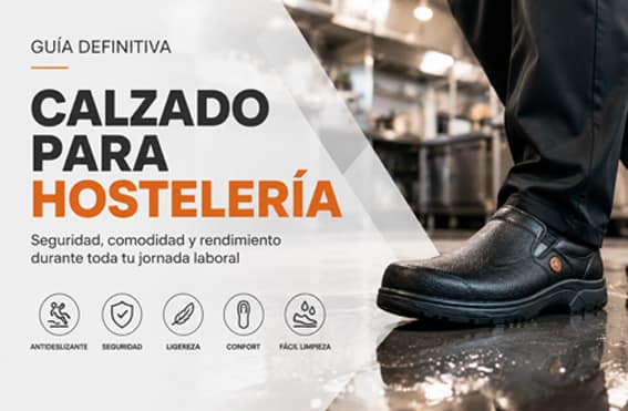 Calzado para hostelería: guía para elegir zapatos de seguridad cómodos y antideslizantes para camareros, cocineros y profesionales de la restauración.